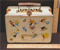 Vtg Metal Lunch Box Youths-School Activities