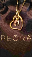 Peora Breast Cancer Ribbon Necklace