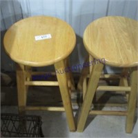 2 wood bar stools- 24" T