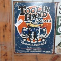 TOOL IN HAND-TIN SIGN 16"X12"
