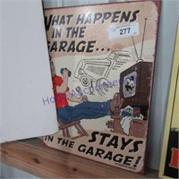 IN THE GARAGE-TIN SIGN 16"X12"