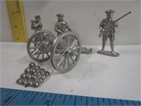 Pewter Cannon & Soldiers