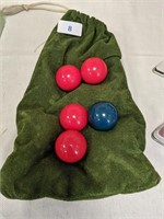 Snooker balls in bag