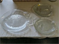 Glass fish serving plates and plates