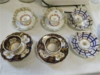 Six cabinet cups & saucers