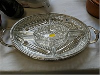 Silver plated ors d'oeuvre dish