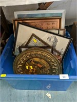 Box of frames and picures