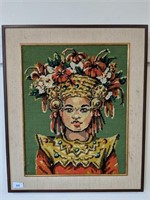 Tapestry picture of lady