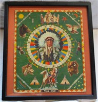 Rare Early Framed WA-NE Native American Board Game