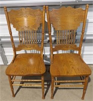 2 Pressed Back Chairs