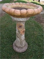 Concrete Sunflower Bird Bath