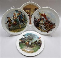 4 Decorative Historical Americana Scene Plates