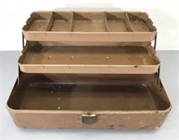 Vintage Metal "Mohawk" Fishing Tackle Box -as is