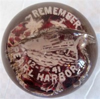 WWII Remember Pearl Harbor Paperweight