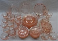 Pink Poppy II Depression Glass Set