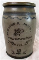 Hamilton & Jones Greensboro PA 2 Gallon Crock