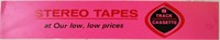 Stereo Tapes 8 Track Metal Pink Advertising Sign