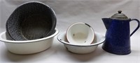 Graniteware Bowls & Kettle