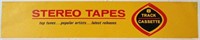 Stereo Tapes 8 Track Metal Yellow Advertising Sign