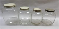 Group of Vintage Glass Kitchen Jars