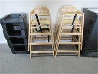 Eight Assorted Oak Highchairs and Booster Chairs: