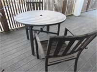 Assorted Brown Patio Furniture: Five Tables, Ten B