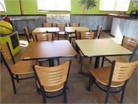 Four Assorted Tables and Thirteen Metal/Wood Chair
