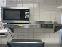Stainless Steel 48" Wall Shelf with Microwave Ove