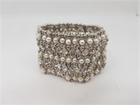 Jeweled and Beaded Thick Bracelet
