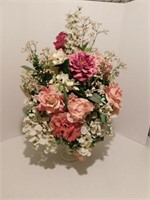 Floral Arrangement / Milk Glass