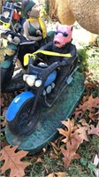 Ceramic biker pig, 25” long