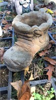 Concrete boot planter, 15” long