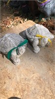 Pair of concrete tortoises, 10” long