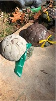 Pair of concrete turtles, 8” long