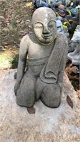 Buhdist Monk, 20" tall fiberstone