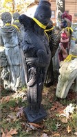 Monk dancing with dragon, 39" tall