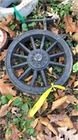 Ceramic wagon wheel, 14" diameter