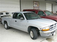 2000 SILVER DODGE DAKOTA SLT PICK-UP TRUCK,