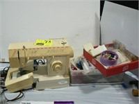 SINGER SEWING MACHINE AND SEWING SUPPLIES