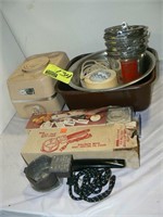 STACK OF BEER BUCKETS, HOT POT LEAD MELTER,