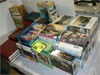 26 JIGSAW PUZZLES, OLD PAPERBACKS, SET OF