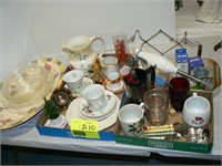 IMMERSION BLENDER, CUPS AND SAUCERS, PLATTERS,