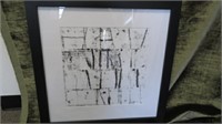 FRAMED PRINT ON CANVAS ABSTRACT 24.5"T X 24.5"W