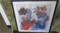 FRAMED PRINT ON CANVAS ABSTRACT 28"T X 28"W
