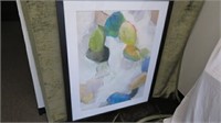 FRAMED PRINT ON CANVAS ABSTRACT 44"T X 35"W