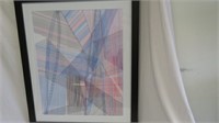 FRAMED PRINT ON CANVAS ABSTRACT 32.5"T X 27.5"W