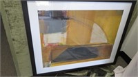 FRAMED PRINT ABSTRACT 35"T X 44"W