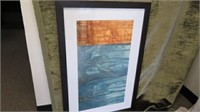 FRAMED PRINT ABSTRACT 37"T X 24.5"W