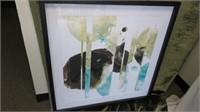 FRAMED PRINT ABSTRACT 36"T X 36"W
