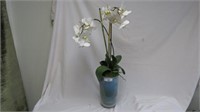 LARGE WHITE ORCHID ARRANGEMENT IN OPALESCENT